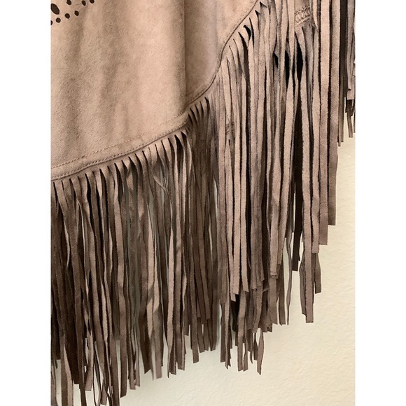 Fringe Faux Suede Cape - Picture 3 of 3